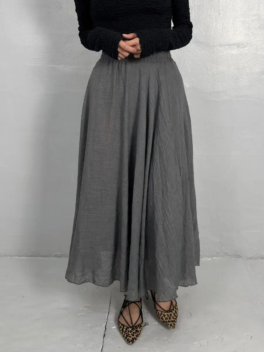 vintage shirring  maxi skirt